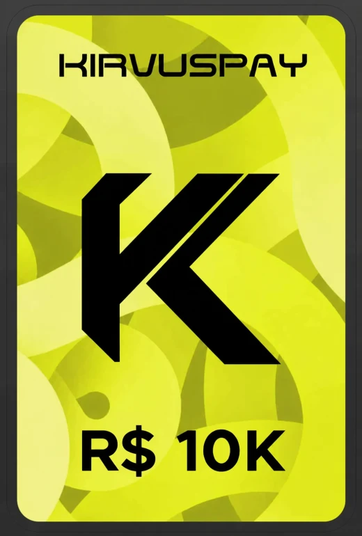 Placa de premiação R$ 10K em vendas na KIRVUSPAY
